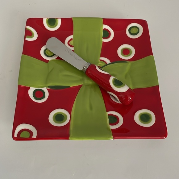Fitz And Floyd Holiday Cheer Snack Plate & Spreader Macy’s Exclusive 🎁 🆕️ - Picture 12 of 17